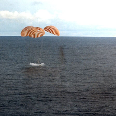 Apollo 13 splashes down