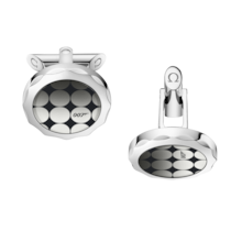 Omegamania Cufflinks, sapphire crystal plates, stainless steel - CA02ST0001605